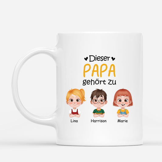 4228MGE1 Pdieser papa gehort zu personalisierte tasse papa_ cartoon 4228M