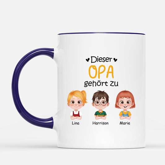 4228MGE2 O1dieser papa gehort zu personalisierte tasse papa_ cartoon 4228M