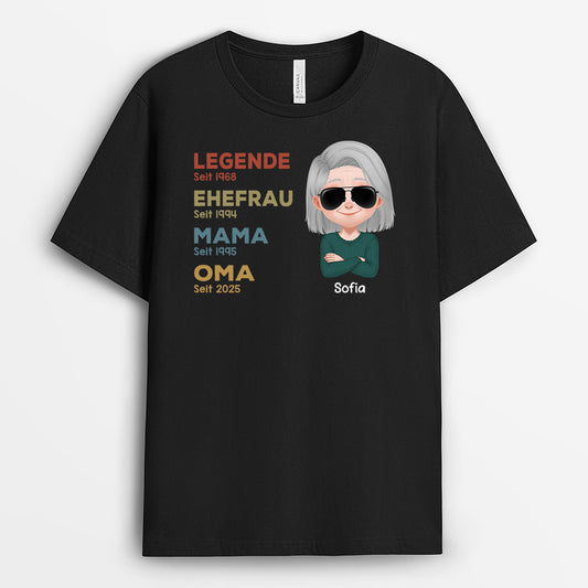 4235AGE1 die legende von oma t shirt oma mama personalisiert 4235A5L5A