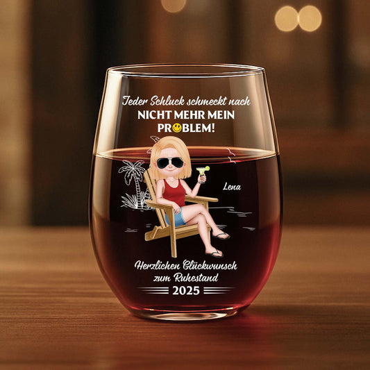 4239IGE1 alles gute zum ruhestand personalisiertes weinglas ohne stiel rentner 4239IKT0A