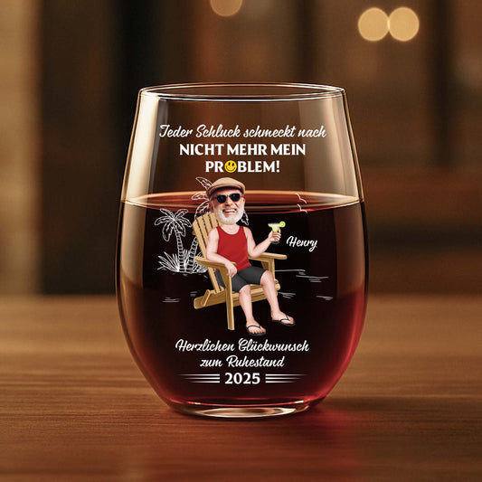 4239IGE2 alles gute zum ruhestand personalisiertes weinglas ohne stiel rentner 4239IKT0A