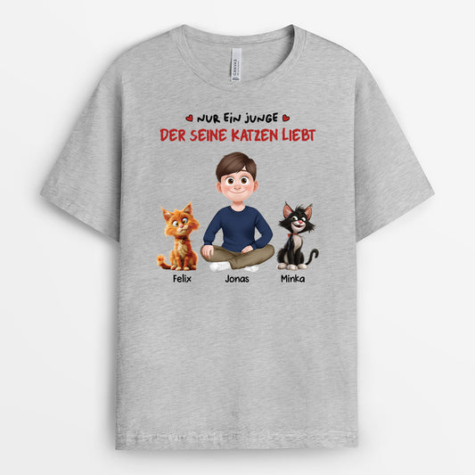 4255AGE2 einfach ein madchen das ihre katzen liebt personalisierte katze t shirts 4255A8K0D