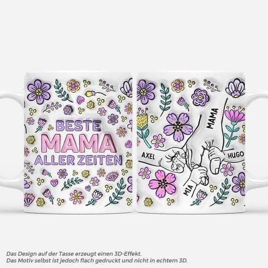 4258MGE1 3d druck effekt beste mama aller zeiten blumen personalisierte tasse mama_ 4258M
