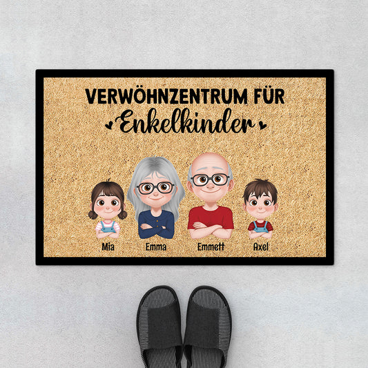 4268DGE1 hier werden die enkel verwohnt personalisierte fussmatte familie_ 4268DTQ0A