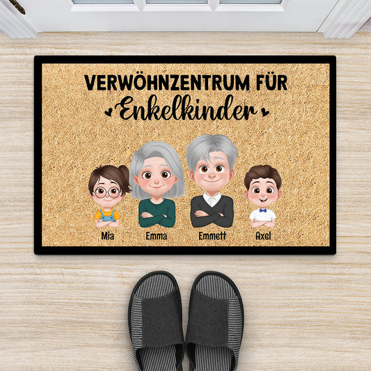 4268DGE2 hier werden die enkel verwohnt personalisierte fussmatte familie_ 4268DTQ0A