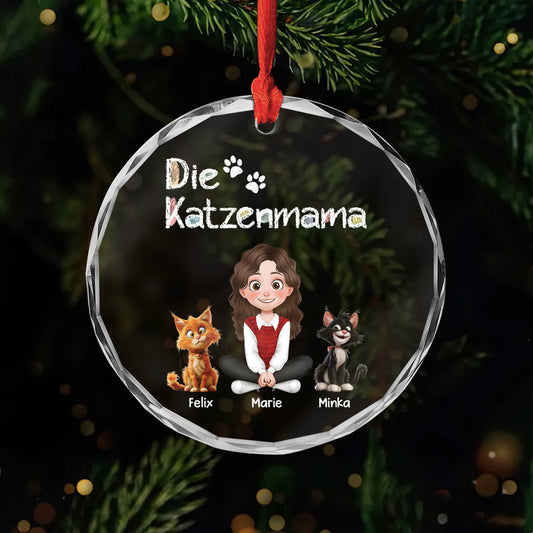 4298OGE1 diese katzenmama cartoon personalisierte glas ornamente katze 4298O3L0D