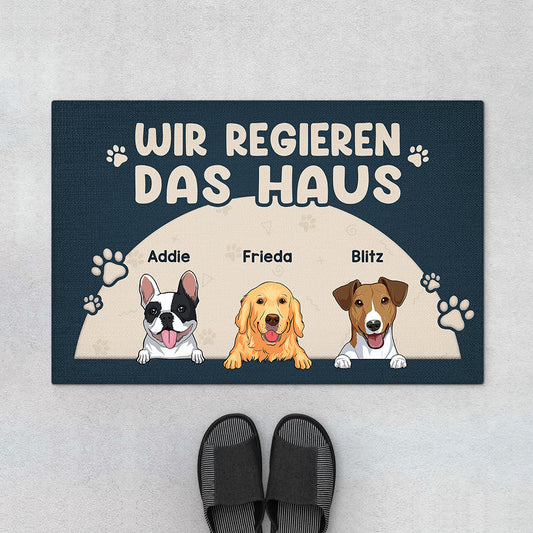 4340DGE1 ich regiere das haus lustige fussmatte hunde personalisiert_ 4340D5M8C