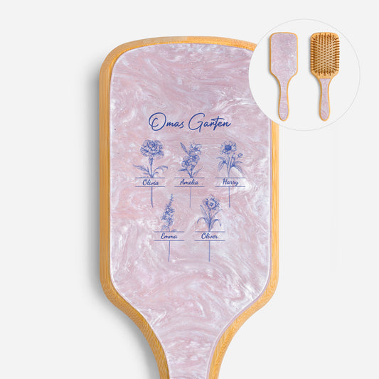 4357AGE1 omas garten toile de jouy uv druck acetat holz haarburste personalisiert oma 4357aqtl5a