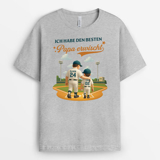 4370AGE2 ich habe den besten opa papa erwischt baseball personalisierte t shirts herren lustig 4370A5T3B