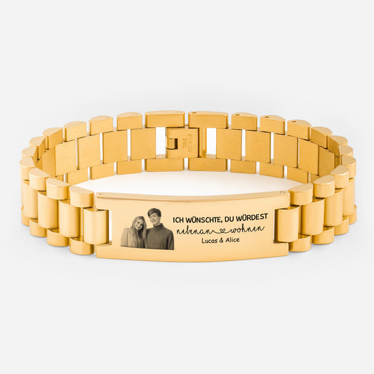 4412JGE1 ich wunschte du wurdest nebenan wohnen uhrenband personalisiertes armband mit foto beste freundin 4412jtl5f