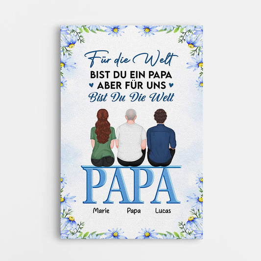 4516CGE1 fur die welt bist du ein papa personalisierte leinwand papa 4516C64MB