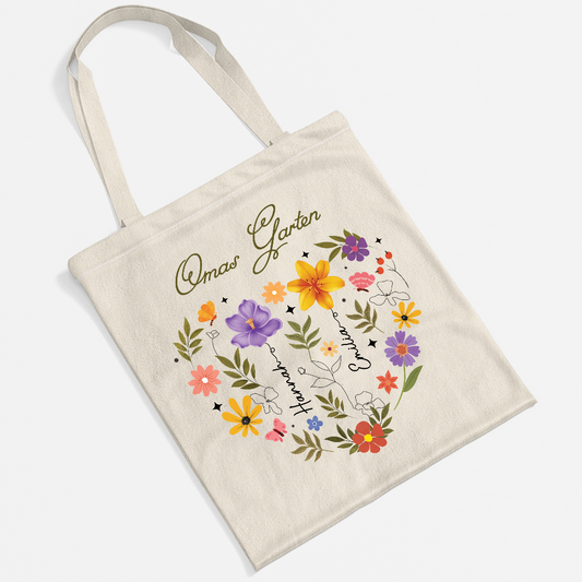 4541BGE2 mamas garten personalisiertes geschenk einkaufstasche mamaoma blumen 4541bchta