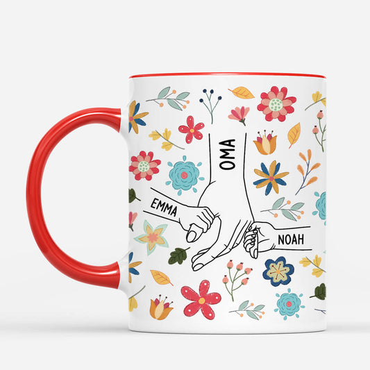 4581MGE2 hand in hand blumen kinder mama personalisierte tasse mama 4581M5M3A