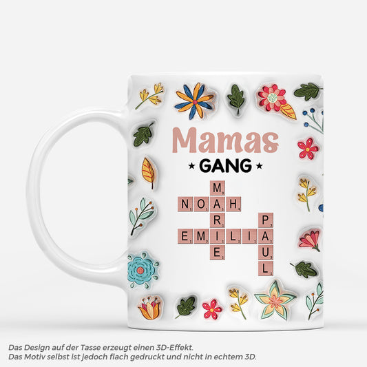 4591MGE1 3d druck effekt mamas gang kreuzwortratsel blumen personalisierte tasse mama 4591M5T5A