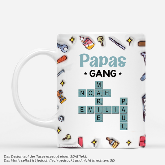 4612MGE1 3d druck effekt werkzeug papas gang kreuzwortratsel personalisierte tasse papa 4612MTH5B