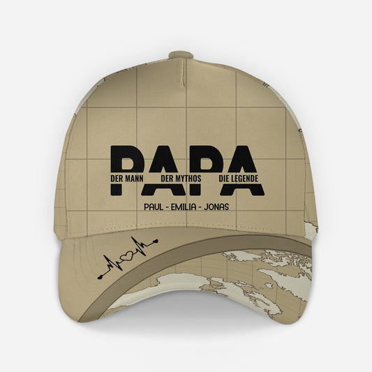 4646JGE1 der mann der mythos die legende weltkarte personalisierte cap fur papas 4646JKGNB