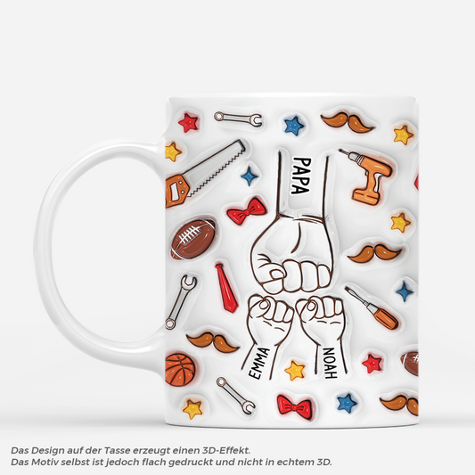 4651MGE1 3d druck effekt papa kinder bunte gegenstande personalisierte tasse papa_ 4651M5I5B