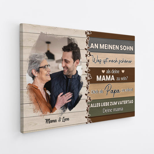 4654CGE2 an meinen sohn personalisierte leinwand papa mit foto zum vatertag 4654C6KAB
