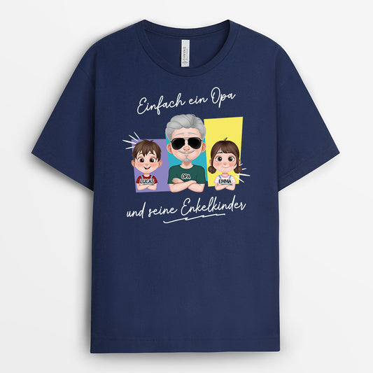 4661AGE2 einfach ein papa opa und seine kinder personalisierte t shirts manner 4661AKYNB
