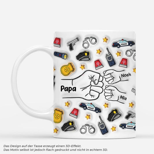 4683MGE1 3d druck effekt papa kinder polizei personalisierte tasse papa_ 4683M565B