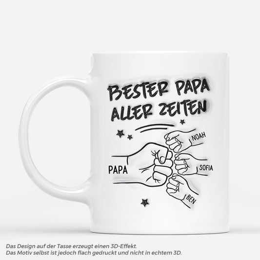4697MGE1 3d druck effekt bester papa aller zeiten kinder mit fausten personalisierte tasse papa_ 4697M5L5B