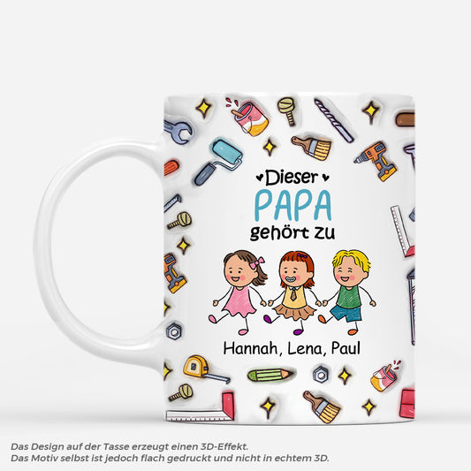 4732MGE1 3d druck effekt dieser papa gehort zu buntstifte personalisierte tasse papa_ 4732M