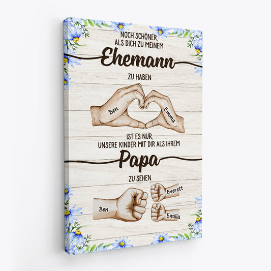 4762CGE2 das schonste ist unser kind mit dir als papa zu sehen personalisierte leinwand papa_ 4762C6LAB