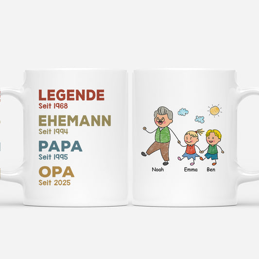 4784MGE1 legende ehemann papa opa bunstifte personalisierte tasse papa 4784M8M0B
