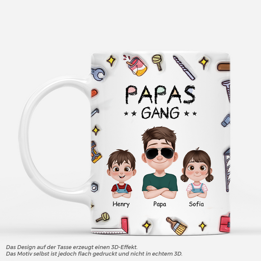 4785MGE1 3d druck effekt papas gang werkzeug cartoon personalisierte tasse papa 4785MKT0B