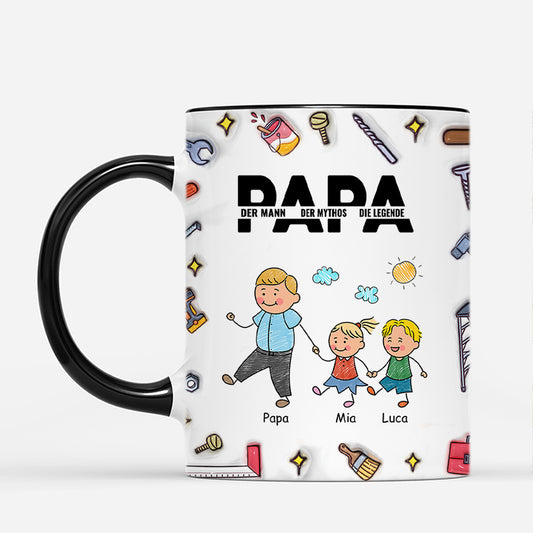 4824GE2 3d druck effekt papa der mann der mythos die legende personalisierte tasse papa 4824