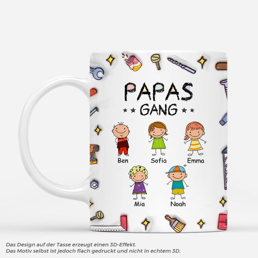 4826MGE1 3d druck effekt papas gang kinder werkzeuge strichmannchen personalisierte tasse papa 4826M5M5B