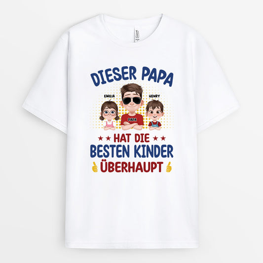 4838AGE1 dieser papa hat die besten kinder uberhaupt cartoon t shirt papa personalisiert 4838A