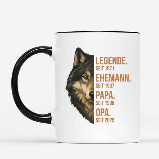 4848MGE2 legende ehemann papa wolf personalisierte tasse papa 4848MK8AB