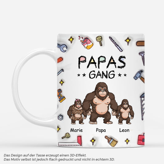 4915MGE1 3d druck effekt papas gang gorillas werkzeug personalisierte tasse papa 4915M3Q7B