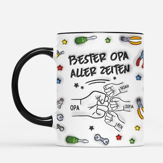 4919MGE2 3d druck effekt bester papa aller zeiten werkzeug faust personalisierte tasse papa 4919M5I0B