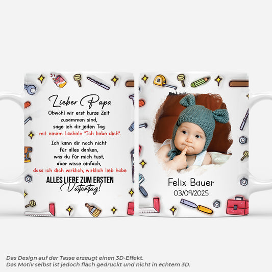 4920MGE1 3d druck effekt lieber papa frohen ersten vatertag personalisierte tasse papa mit foto_ 4920M8T5B