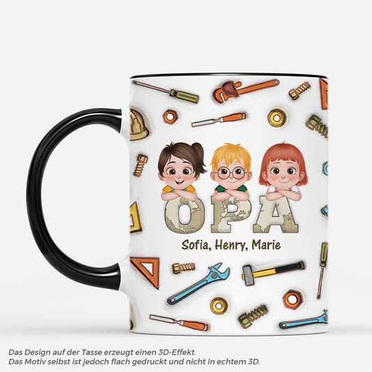 4926MGE2 3d druck effekt papa weltkarte werkzeug personalisierte tasse papa 4926M3T0B