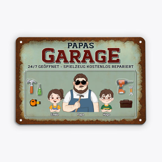 4936EGE1 papas garage turschild personalisiert_ papa 4936E5Y0B