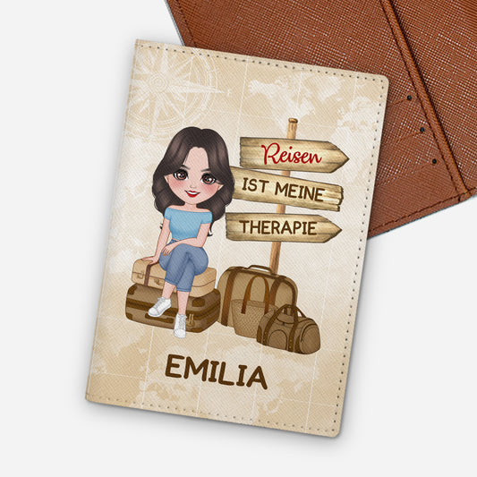 4942OGE1 reisen ist meine therapie reisepasshulle personalisiert_ frauen 4942O
