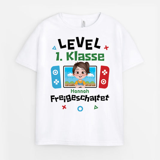 4950AGE1 level klasse freigeschaltet t shirt einschulung personalisiert_ kinder 4950A5Q0K