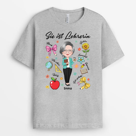 4978AGE2 sie ist lehrerin personalisiertes lehrerin t shirt_ 4978AT6TT