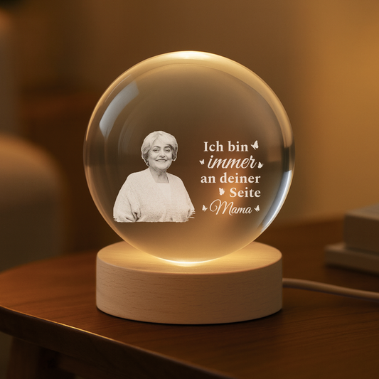5014LGE2 ich bin immer bei dir kristallkugel personalisiert_ foto papa mama zur erinnerung 5014L8TNB