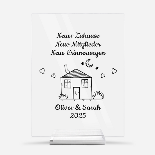 5039RGE1 neues zuhause spruch personalisierte acryl plakette paar 5039RTNNG