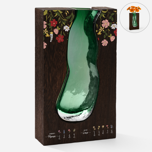 5040AGE1 erst mama jetzt oma personalisiertes geschenk glasvase mit holz 5040aotfna