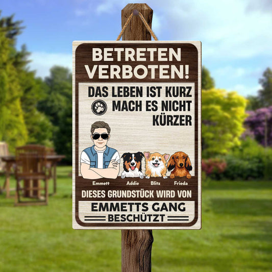 5070QGE2 betreten verboten lustiges holzschild personalisiert_ hunde 5070QKQAC