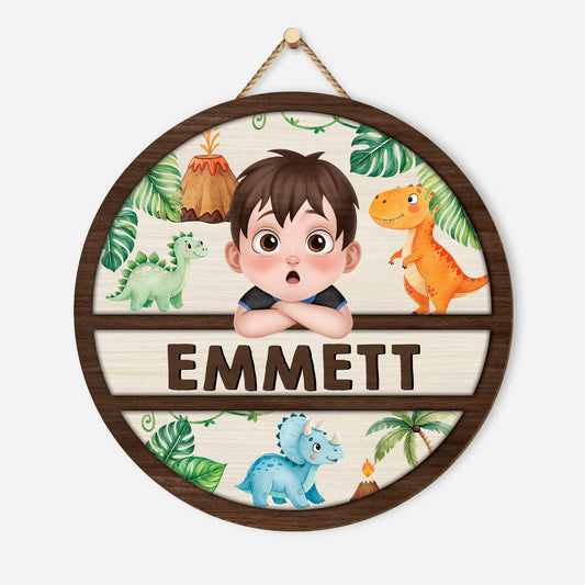 5098QGE1 dinosaurier holzschild personalisiert_ kinder 5098QKLAK