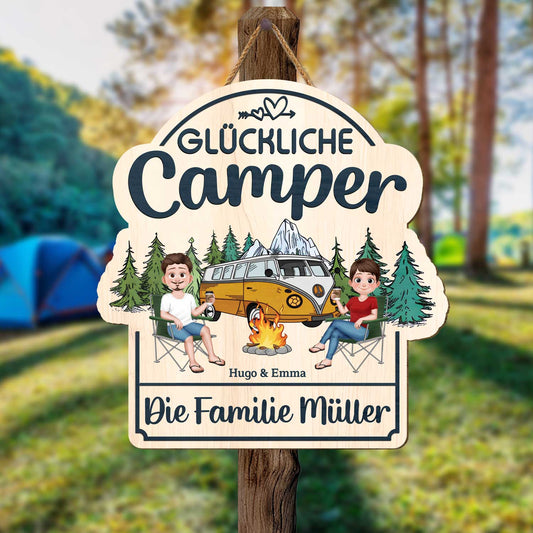 5106QGE2 gluckliche camper die erinnerungen schaffen holzschild personalisiert_ paar 5106QTKAG