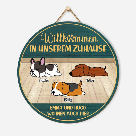 5115QGE1 willkommen in meinem zuhause holzschild personalisiert hunde 5115Q6YAC