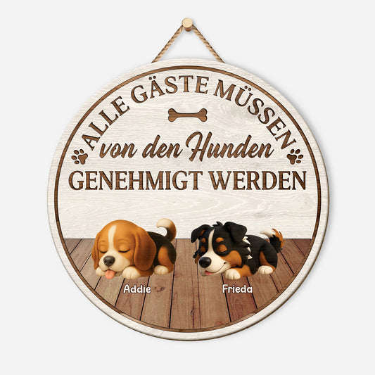 5125QGE1 alle gaste mussen vom hund genehmigt werden lustiges holzschild personalisiert_ hunde 5125Q3GNC