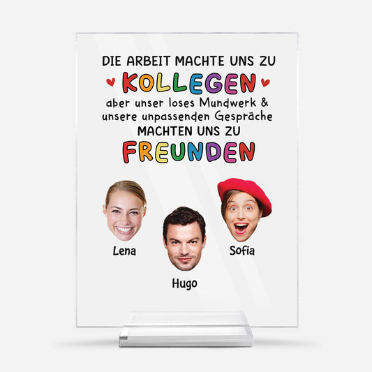 5149RGE1 die arbeit machte uns zu kollegen personalisierte acryl plakette kollegen mit gesicht lustig 5149R3LZO_5db37c74 b626 44c7 b7c6 3764b95c1056